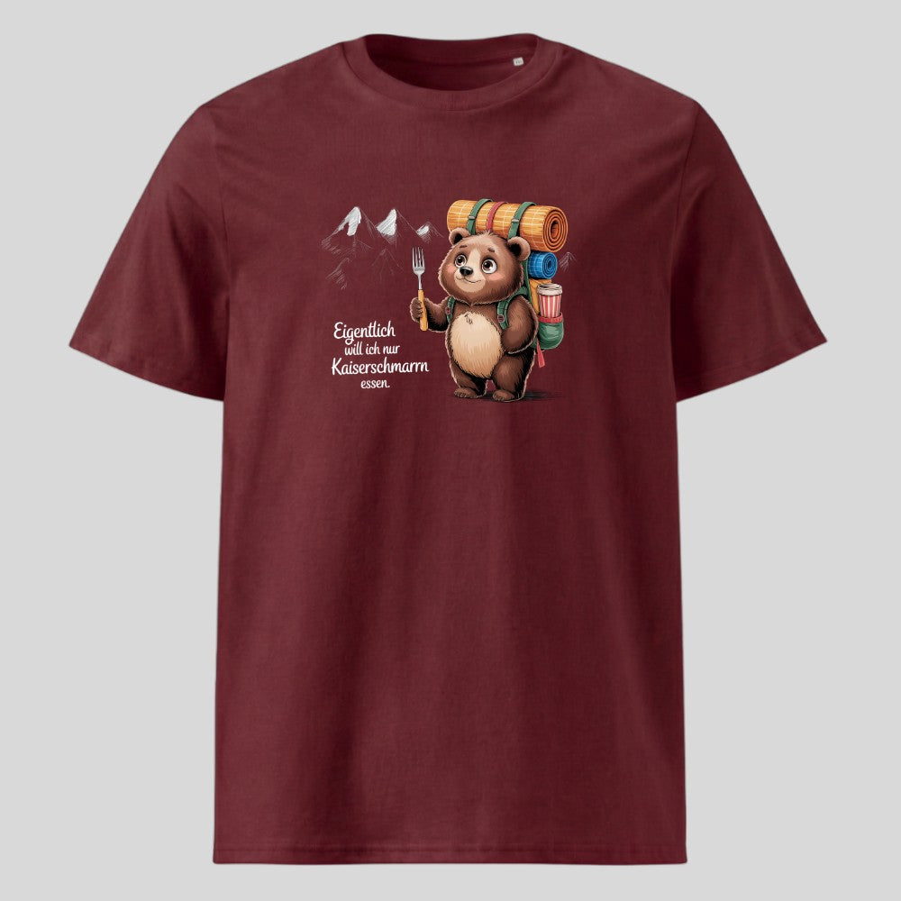 Kaiserschmarrn Bärchen Unisex T-Shirt in Burgunder, Kraxelgaudi