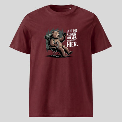 Geht ihr schon mal vor Unisex T-Shirt in Burgunder, Kraxelgaudi