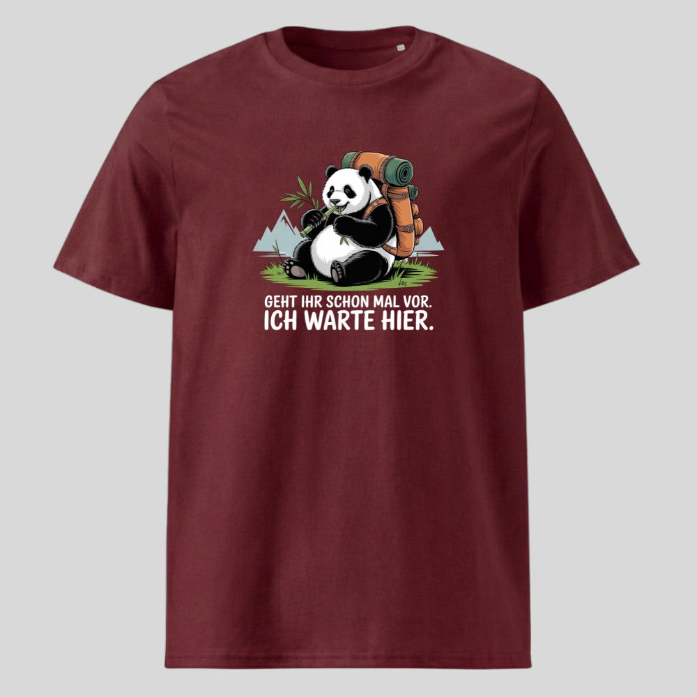 Geht schon mal vor Panda Unisex T-Shirt in Burgunder, Kraxelgaudi