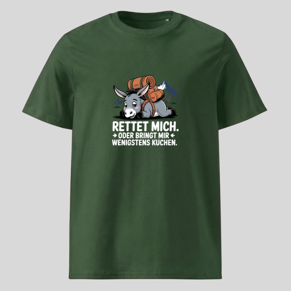 Rettet mich Esel Unisex T-Shirt in Grün, Kraxelgaudi