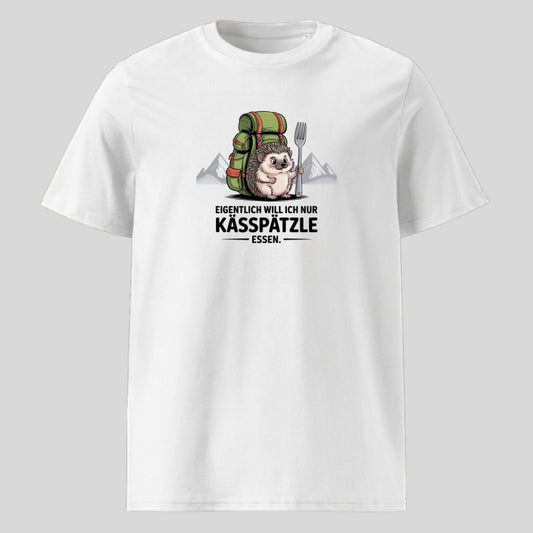 Kässpätzle Igel Unisex T-Shirt in Weiß, Kraxelgaudi