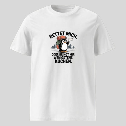 Rettet mich Pinguin Unisex T-Shirt in Weiß, Kraxelgaudi