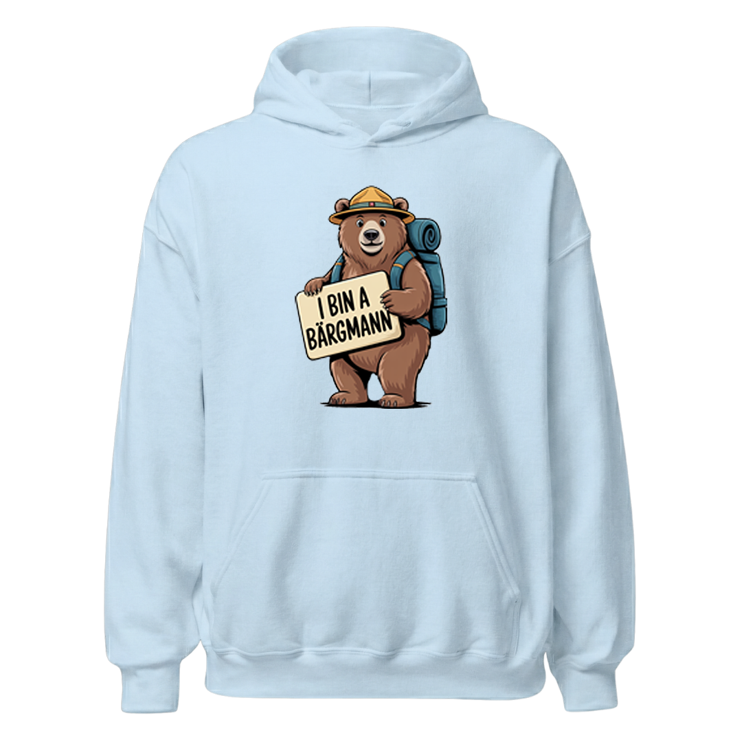 I bin a Bärgmann Hoodie Unisex mit bayrischem Spruch, Print Nahaufnahme