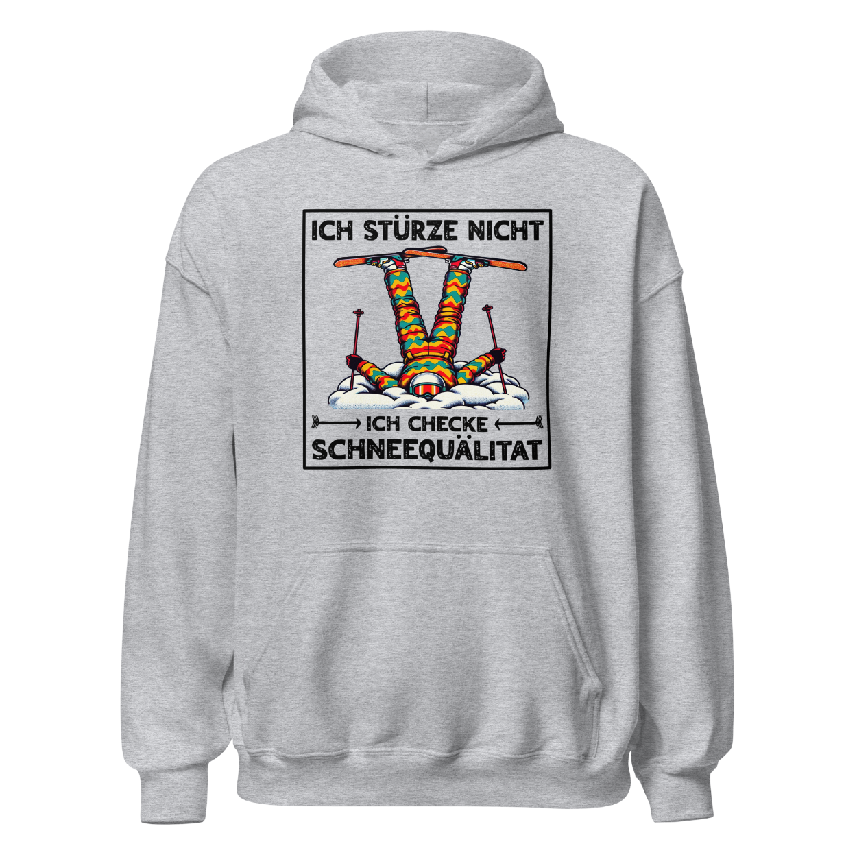 Schneequalität Hoodie mit Après-Ski-Spruch, Produktansicht