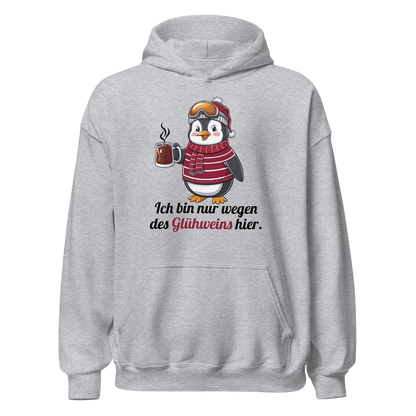 Glühwein Fanatiker Hoodie mit Winter-Spruch, Print Nahaufnahme
