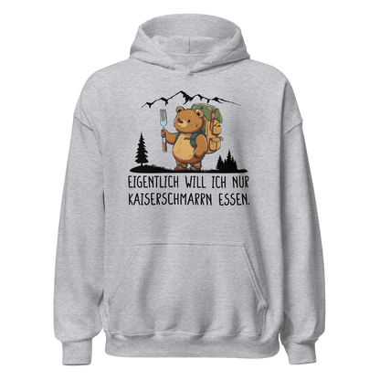 Kaiserbär Hoodie Unisex mit Kaiserschmarrn-Spruch, Rückansicht