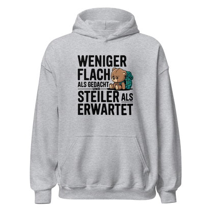 Steilzeit Hoodie mit Berg-Spruch, Produktansicht