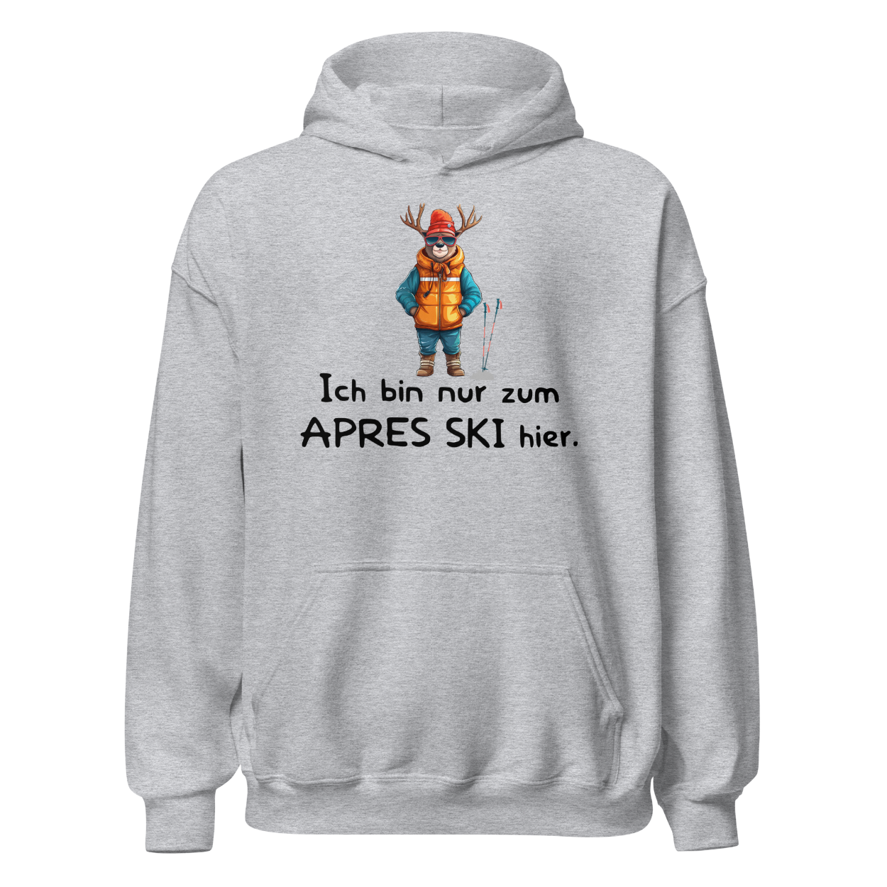 Après Ski Fanatiker Hoodie mit Après-Ski-Spruch, Produktansicht