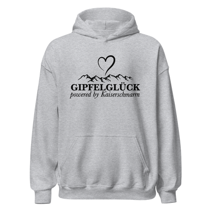Gipfelglück Hoodie mit Berg-Spruch, Produktansicht