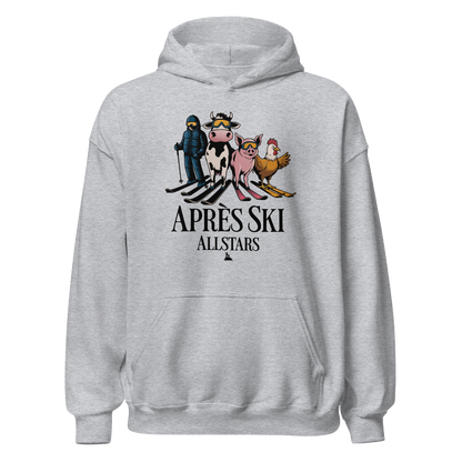 Après Ski Allstars Hoodie mit Après-Ski-Spruch, Produktansicht