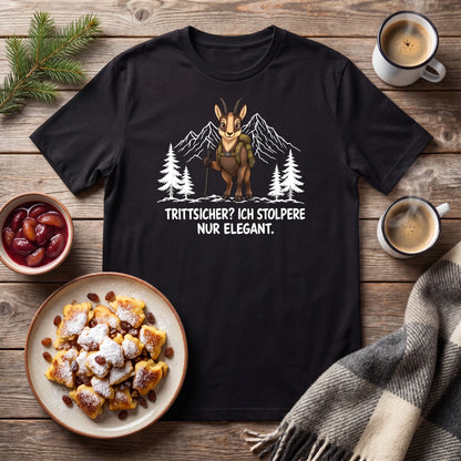 Trittsicher elegant Steinbock T-Shirt Unisex Flatlay