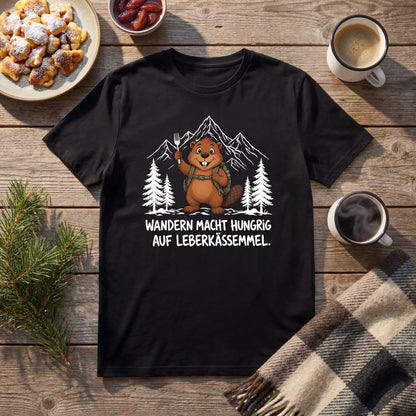Leberkässemmel Murmeltier T-Shirt Unisex Flatlay