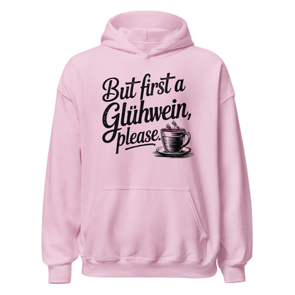 Glühwein First Hoodie mit Winter-Spruch, Farbvariante