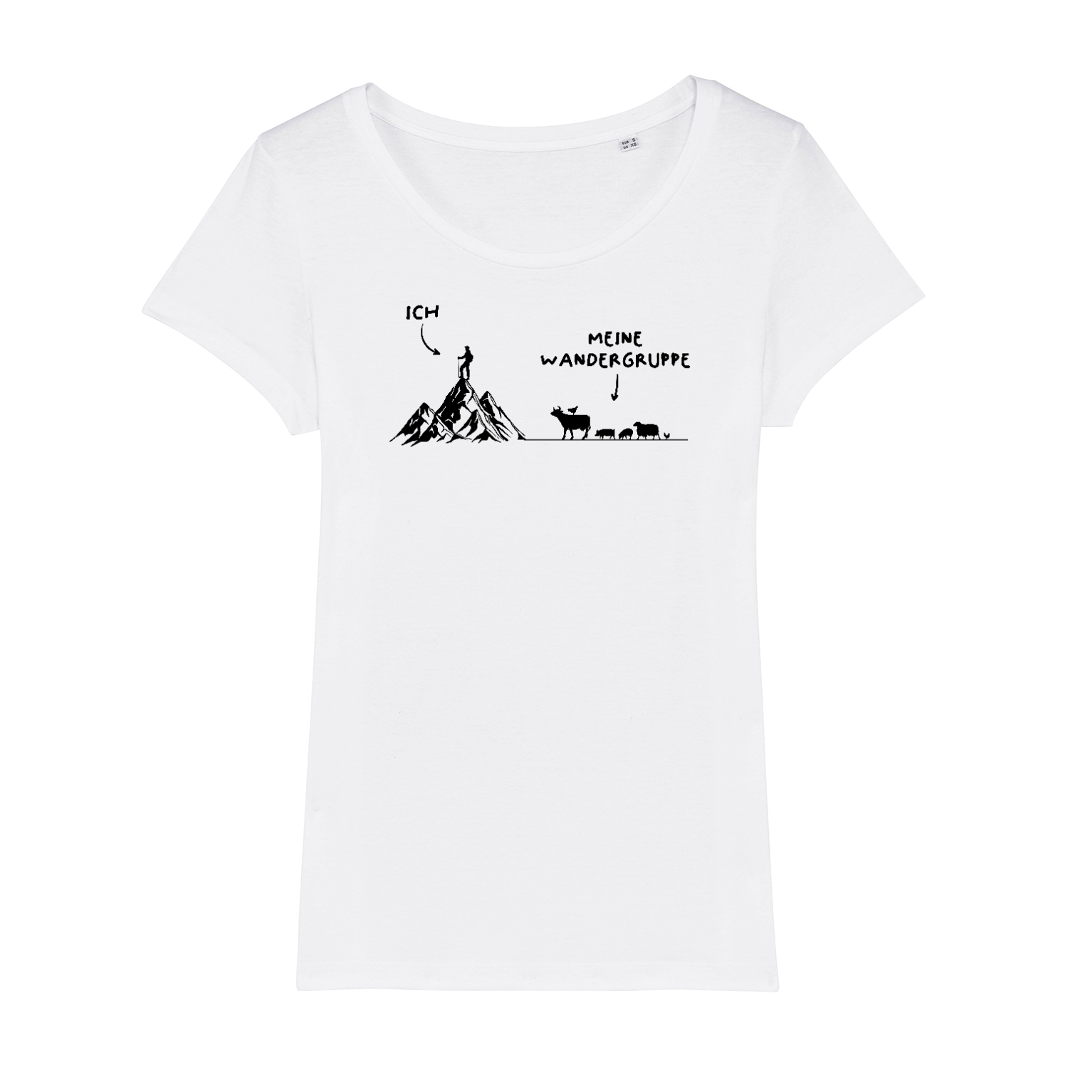 Wandergruppe Frauen Shirt mit Wander-Motiv, Motivdetail