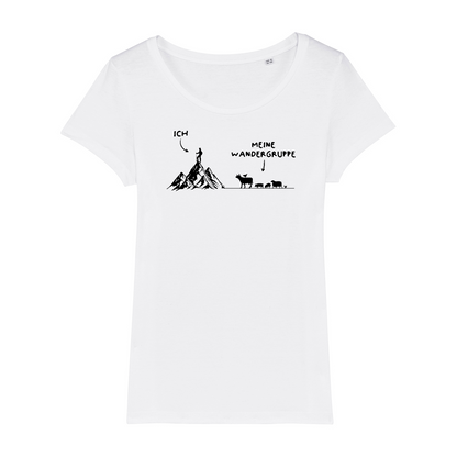 Wandergruppe Frauen Shirt mit Wander-Motiv, Motivdetail