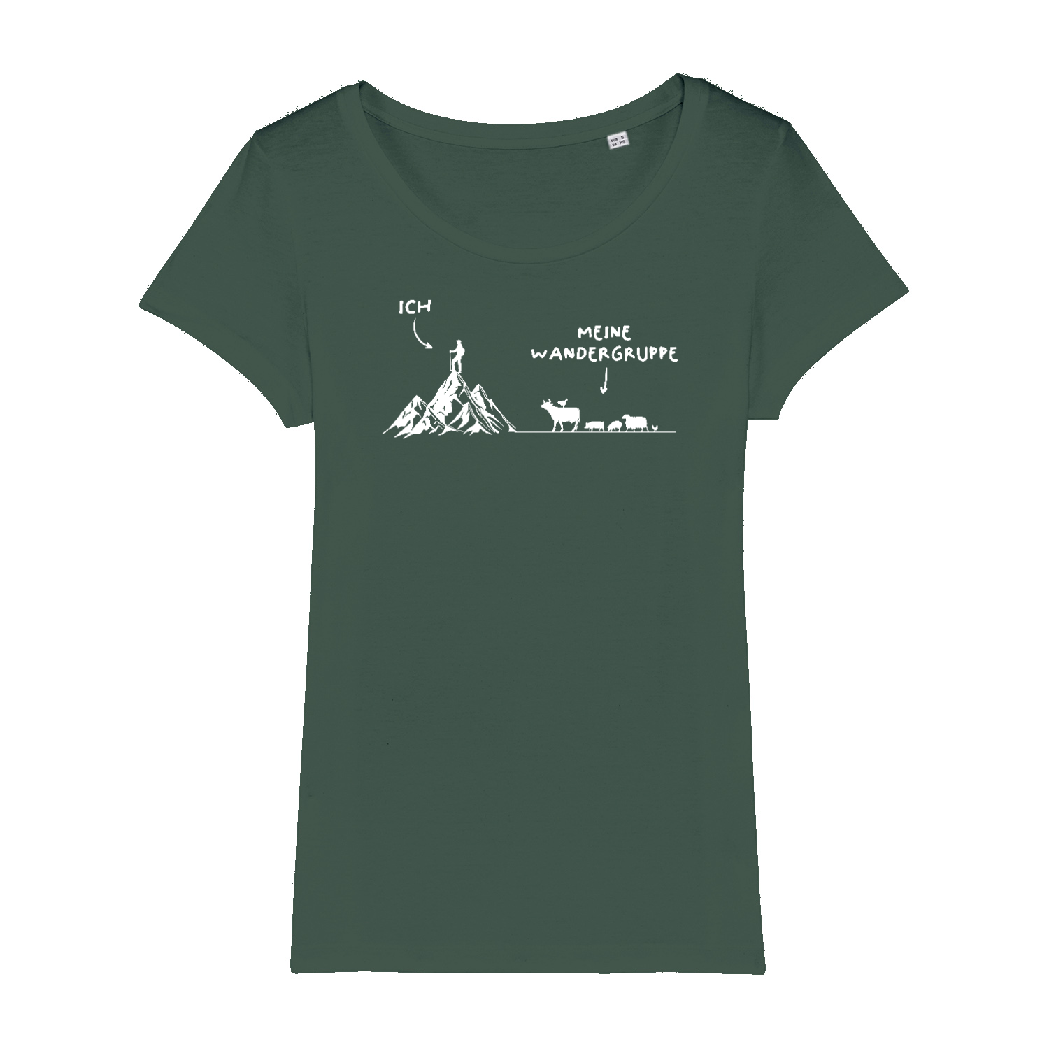 Wandergruppe Frauen Shirt mit Wander-Motiv, Detailansicht