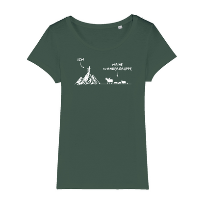 Wandergruppe Frauen Shirt mit Wander-Motiv, Detailansicht