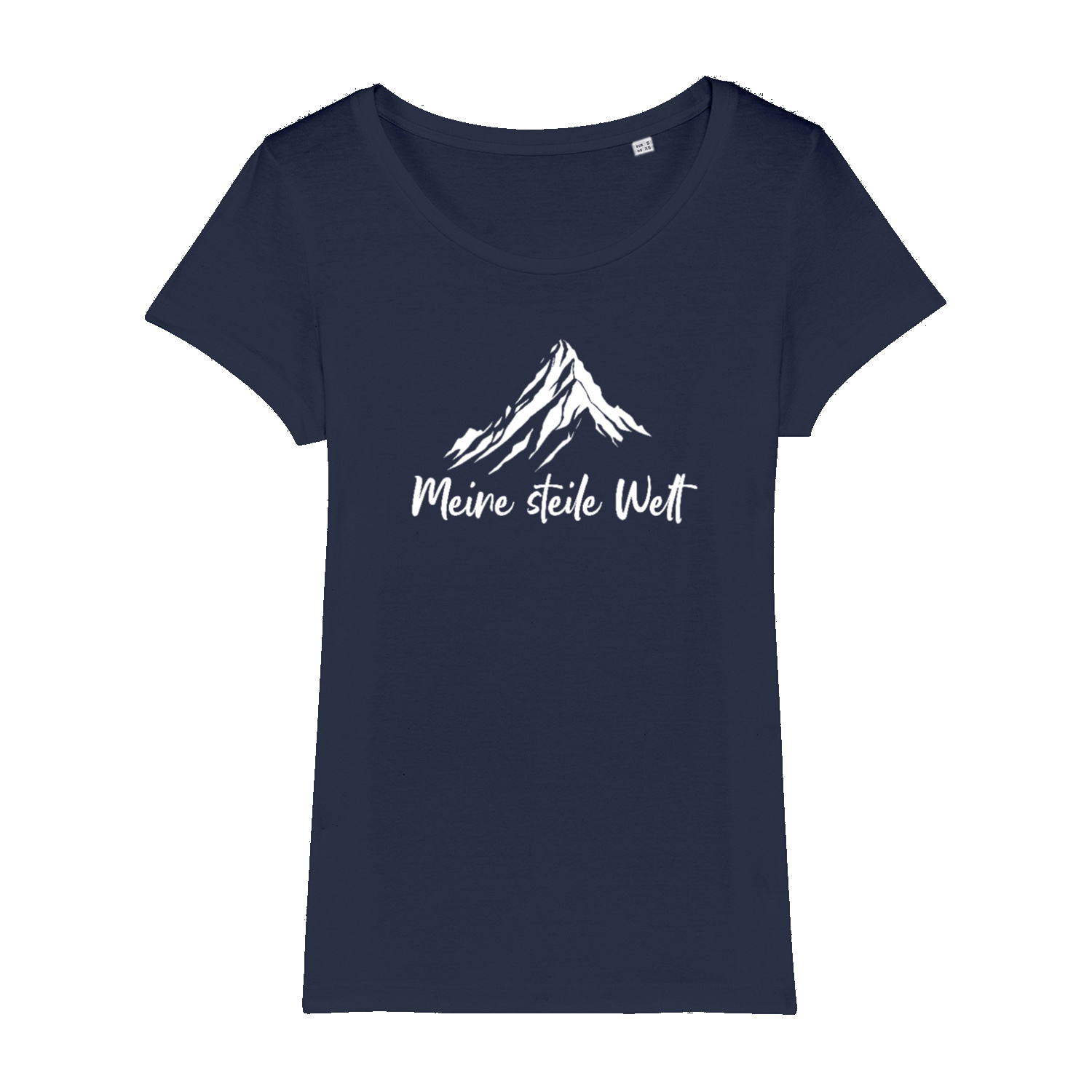 Meine steile Welt Bio Frauen Shirt mit Bergmotiv, Detailansicht