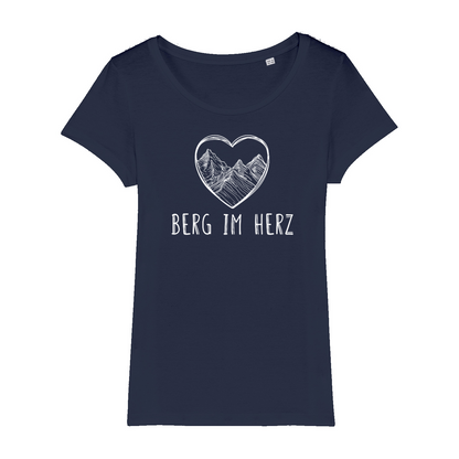 Berg im Herz Bio Frauen Shirt mit Bergmotiv, Motivdetail