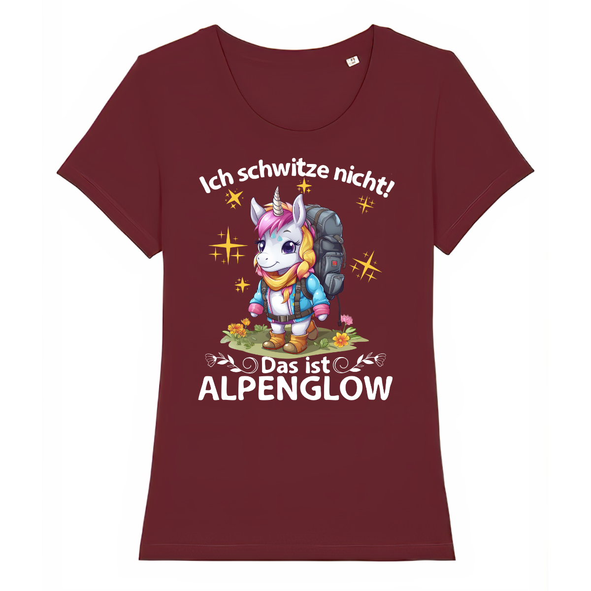 Alpenglow Frauen Shirt mit Bergmotiv, Print Nahaufnahme