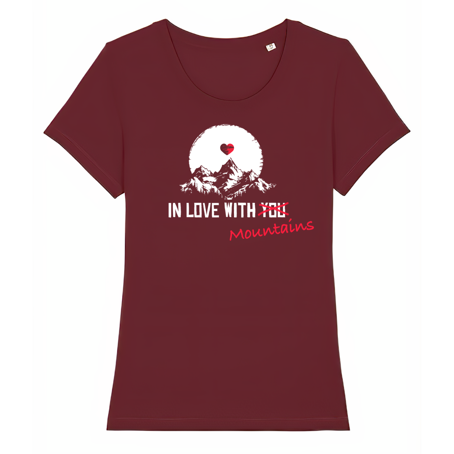 Mountainlove Frauen Shirt mit Berg-Motiv, Print Nahaufnahme