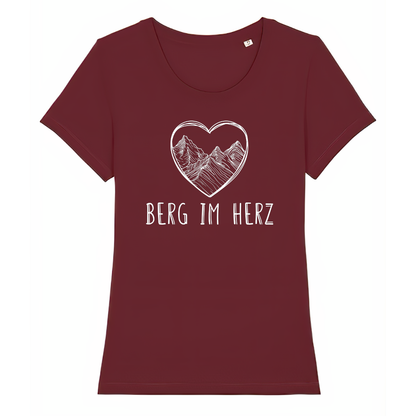Berg im Herz Frauen Shirt mit Bergmotiv, Print Nahaufnahme