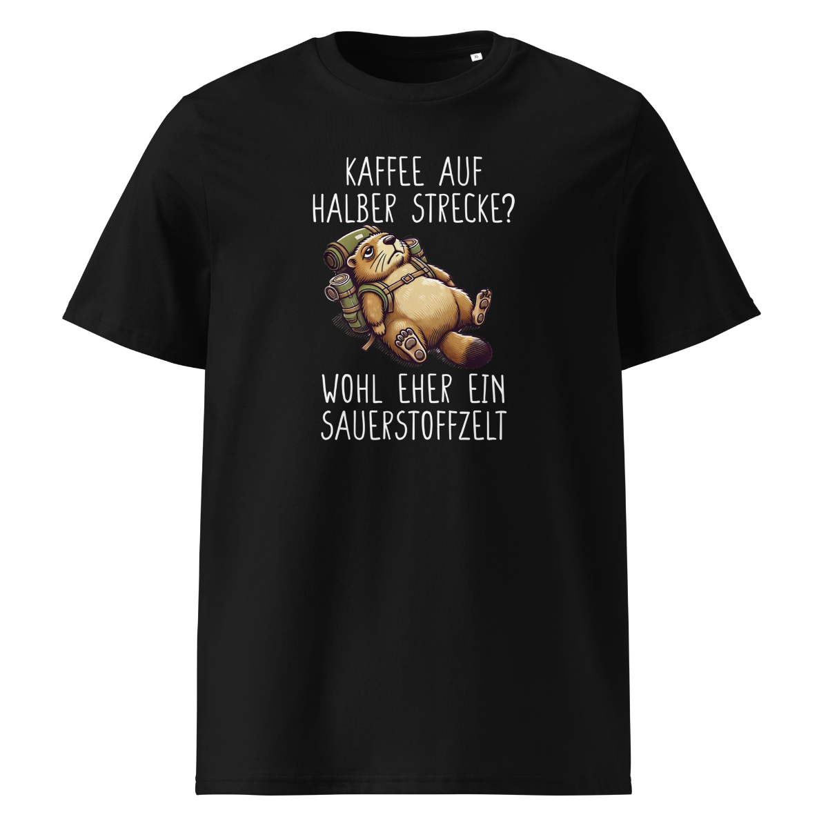 Kaffee T-Shirt mit Kaffeespruch, Frontansicht