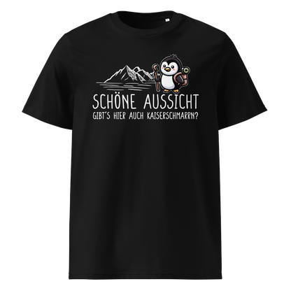 Schöne Aussicht T-Shirt Unisex mit Spruch, Frontansicht