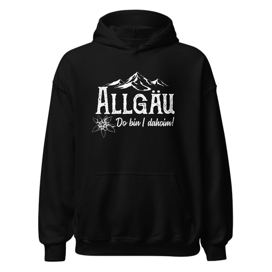 Dahoim Hoodie mit Berg-Spruch, Frontansicht