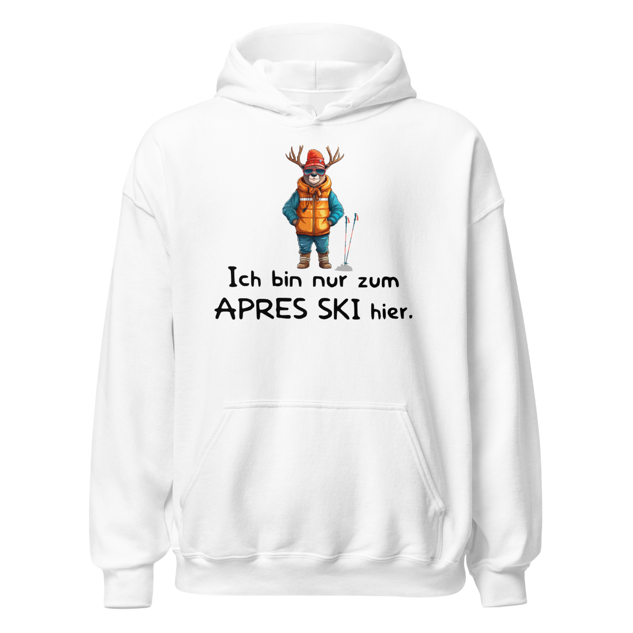 Après Ski Fanatiker Hoodie mit Après-Ski-Spruch, Motivdetail