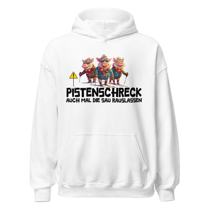 Pistenschreck Hoodie mit Apres-Ski-Motiv, Motivdetail