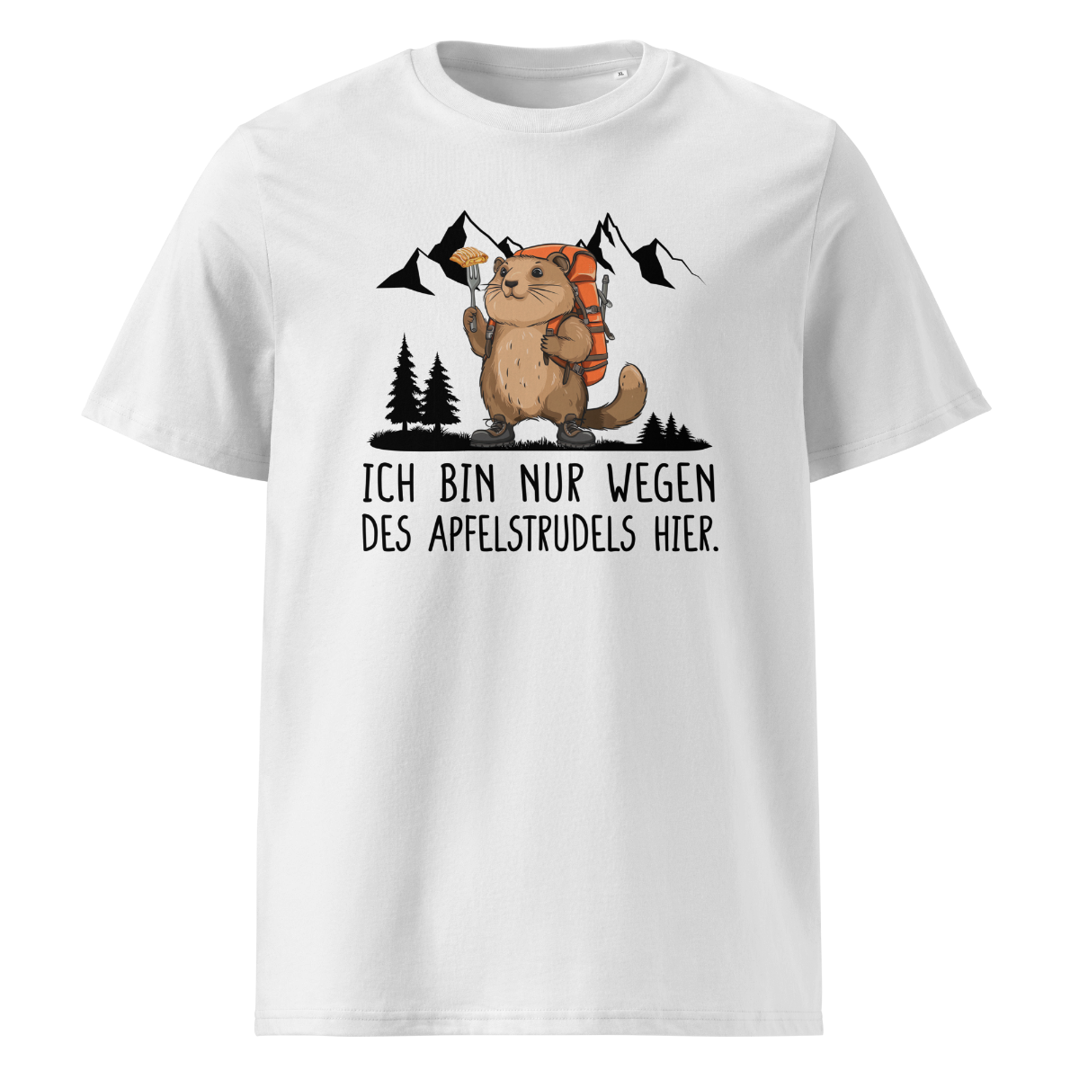 Apfelstrudel T-Shirt Unisex mit Spruch, Motivdetail