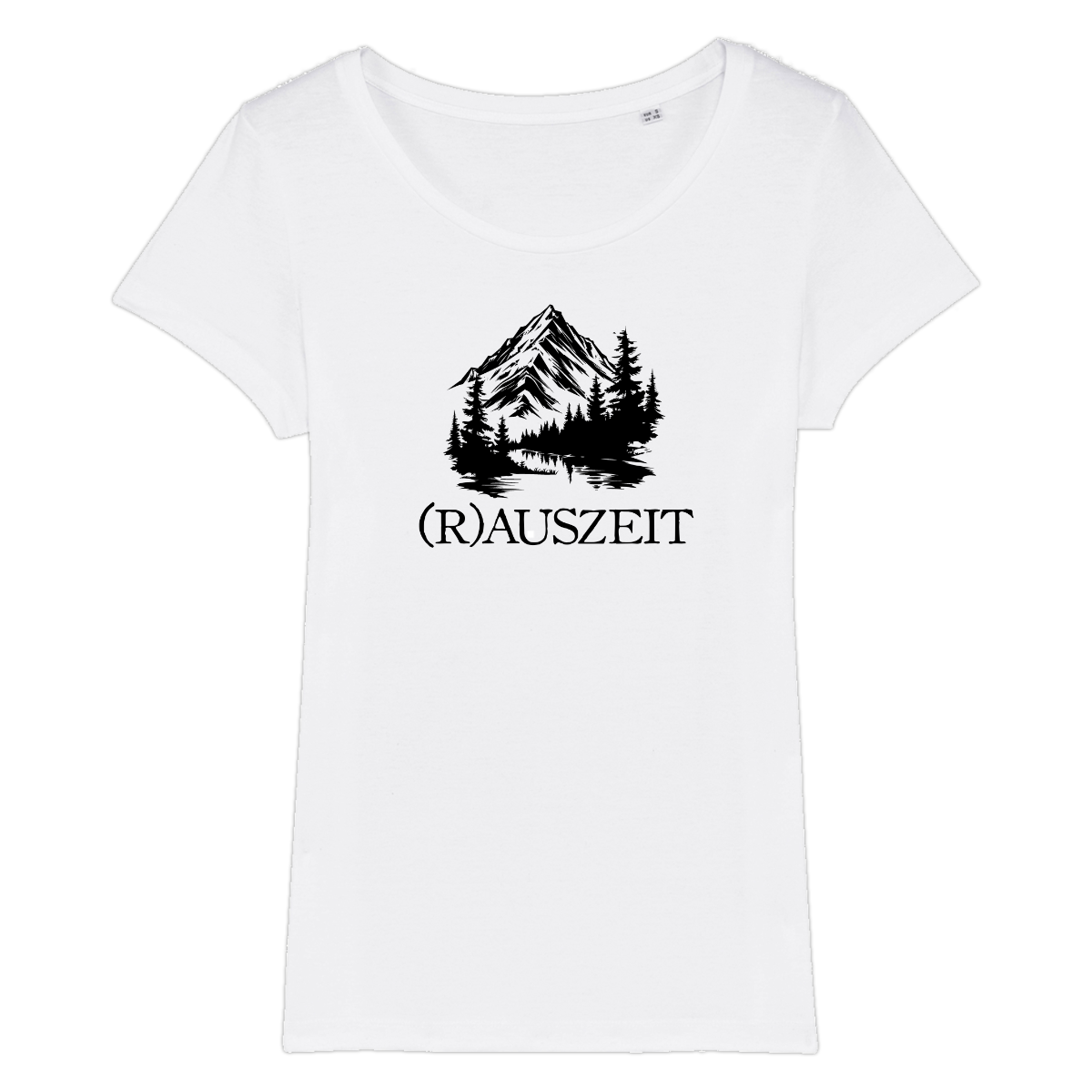 Rauszeit Damen T-Shirt mit Auszeit-Spruch, Motivdetail