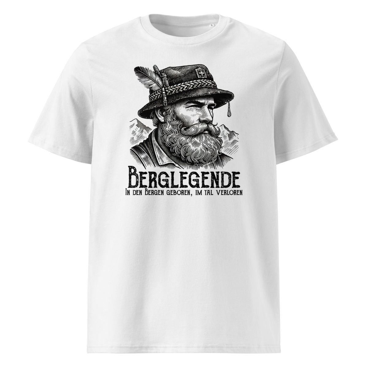 Berglegende T-Shirt mit Wanderspruch, Motivdetail